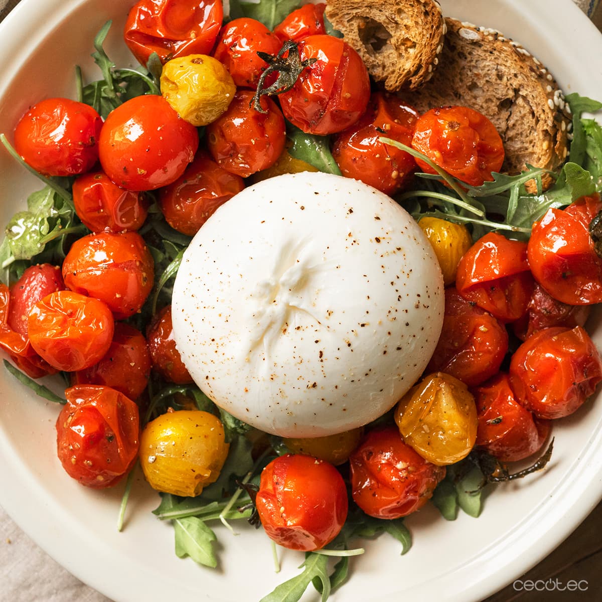 Tomates asados con burrata en Cecofry