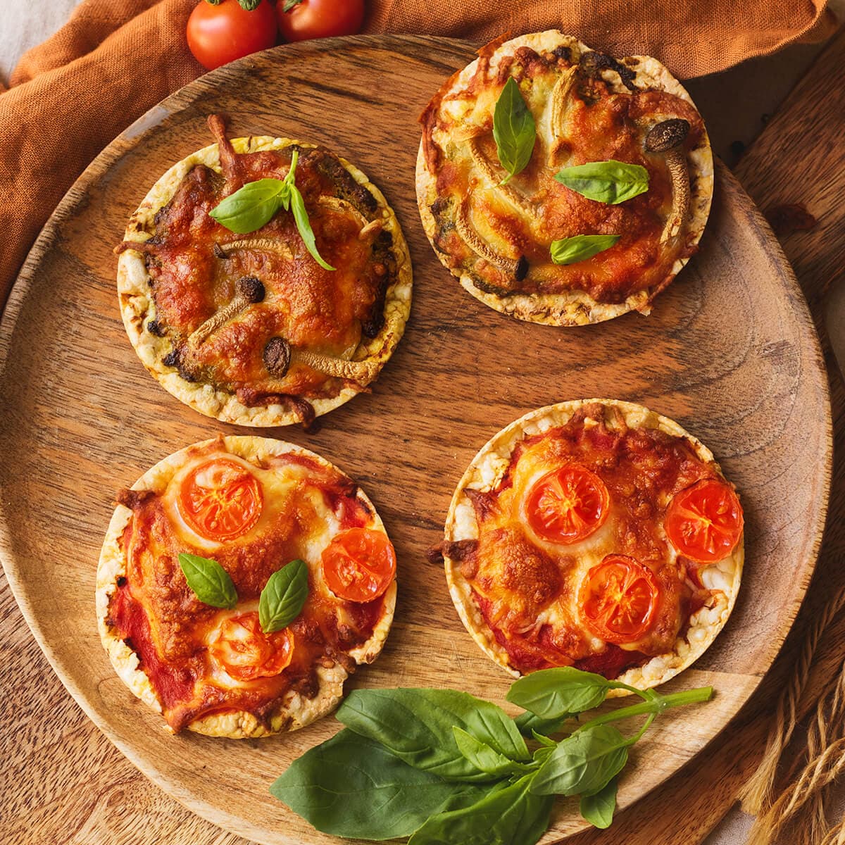 Mini pizzas con totitas de maíz en Cecofry