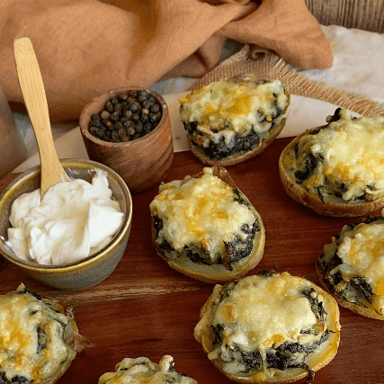 Patatas rellenas de espinacas en Cecofry