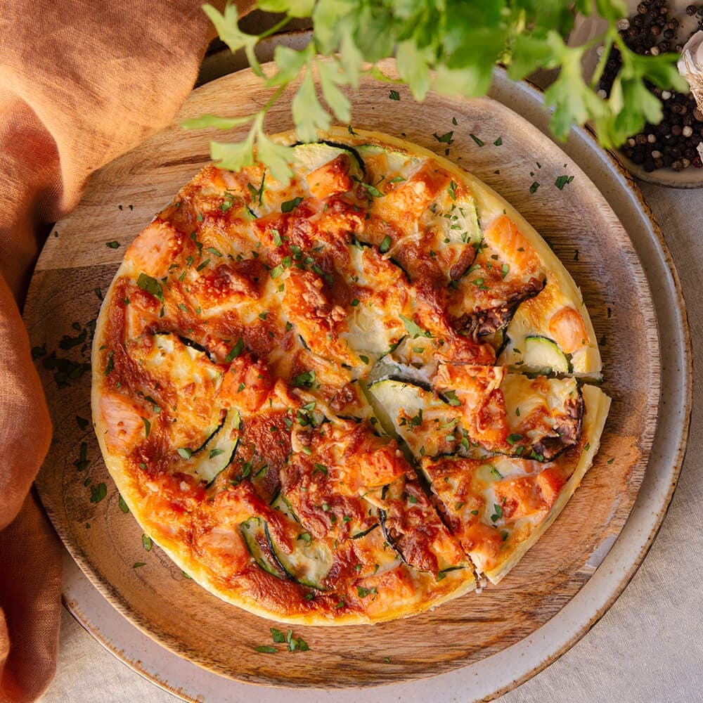 Tortilla de calabacín con salmón en Cecofry