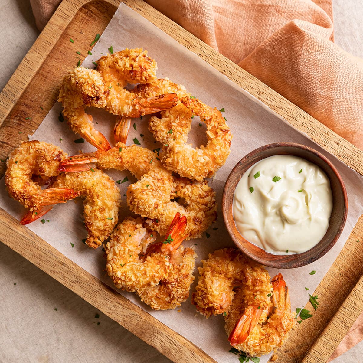 Gambas rebozadas en panko en Cecofry