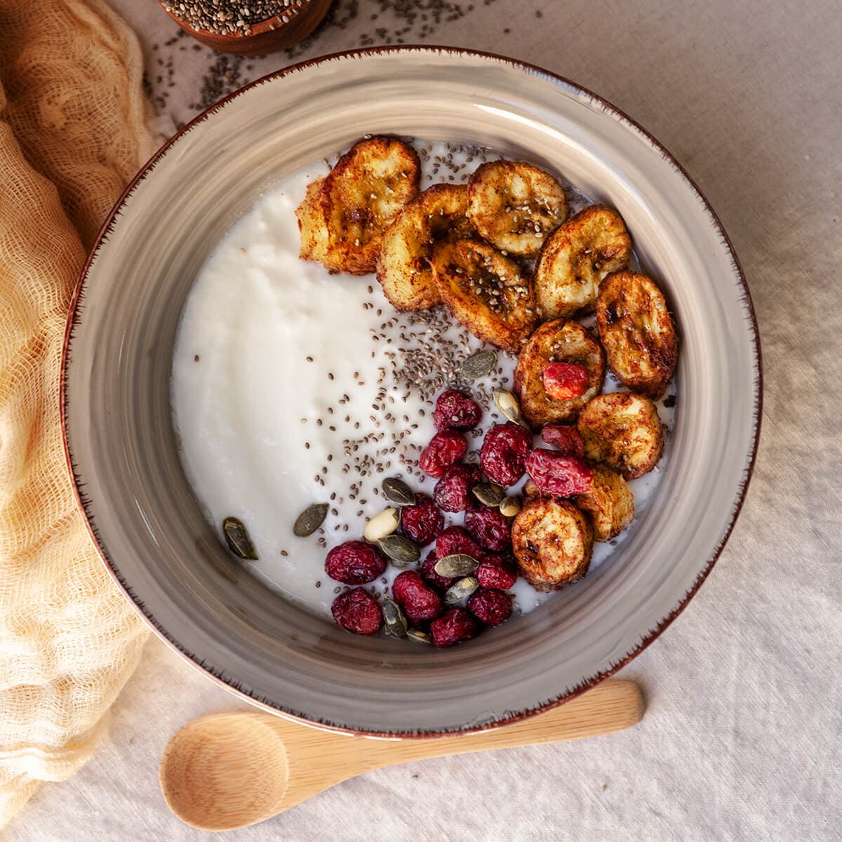 Plátano caramelizado en Cecofry